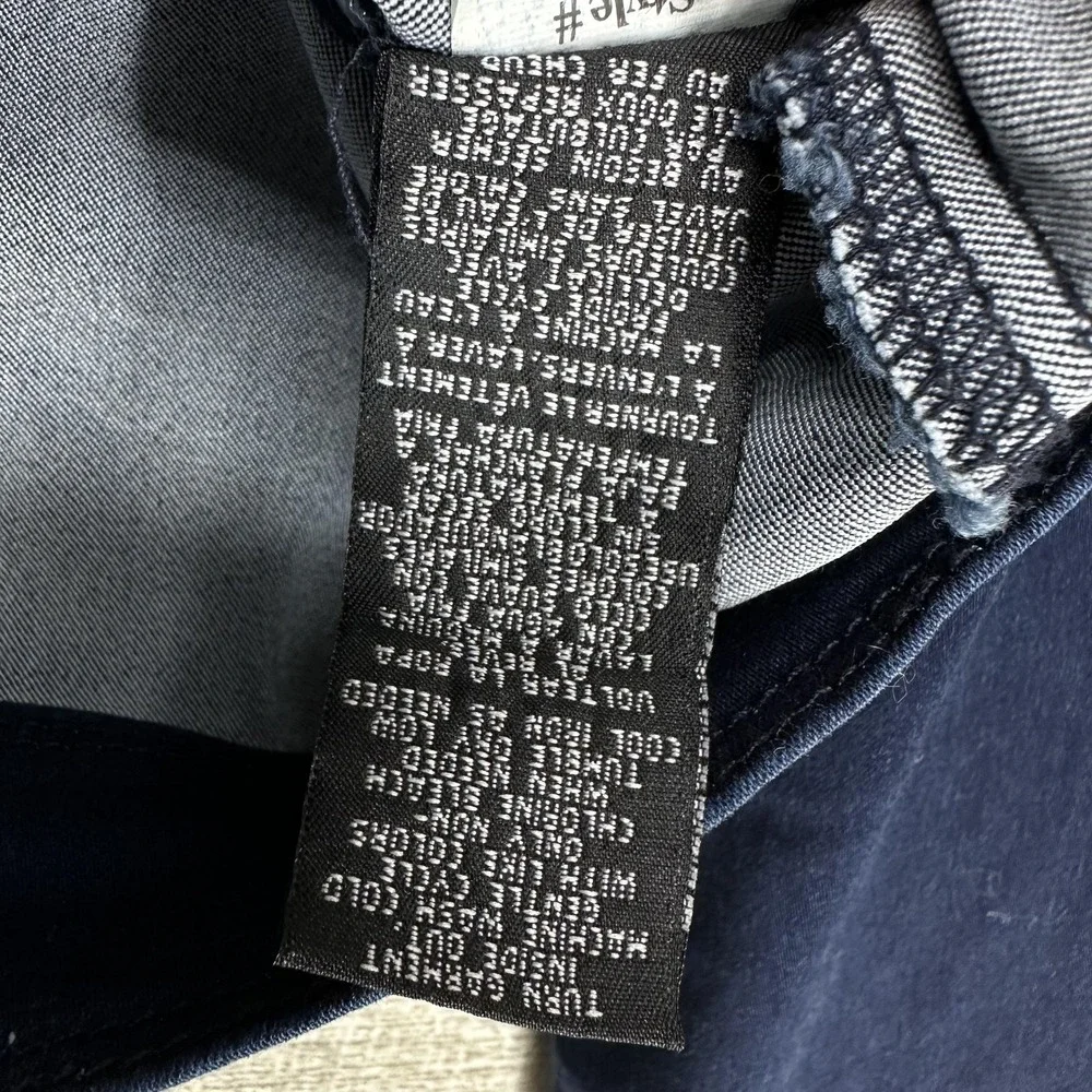 1822 Denim Jacket Womens Large Blue Stretch Denim Button Front Basic Long Sleeve - Picture 7 of 12